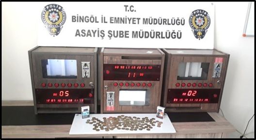Bingöl’de 10 adet kumar oyun makinesi ele geçirildi 