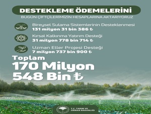 Çiftçilere ödenecek tarımsal destek ödemeleri bugün başlıyor 