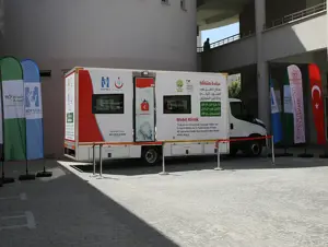 Filistinli hayırseverler tarafından alınan mobil klinik aracı, Gaziantep'e teslim edildi