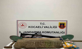 Kocaeli’de Roma dönemine ait lahit parçası ele geçirildi