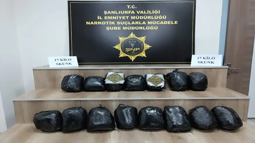 Şanlıurfa’da 17 kilo skunk ele geçirildi: 1 gözaltı