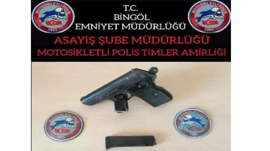 Bingöl’de ruhsatsız tabanca ele geçirildi