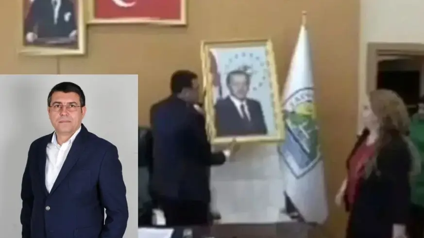 Cumhurbaşkanı Erdoğan'ın fotoğrafını indiren DEM Partili başkan ifade verdi