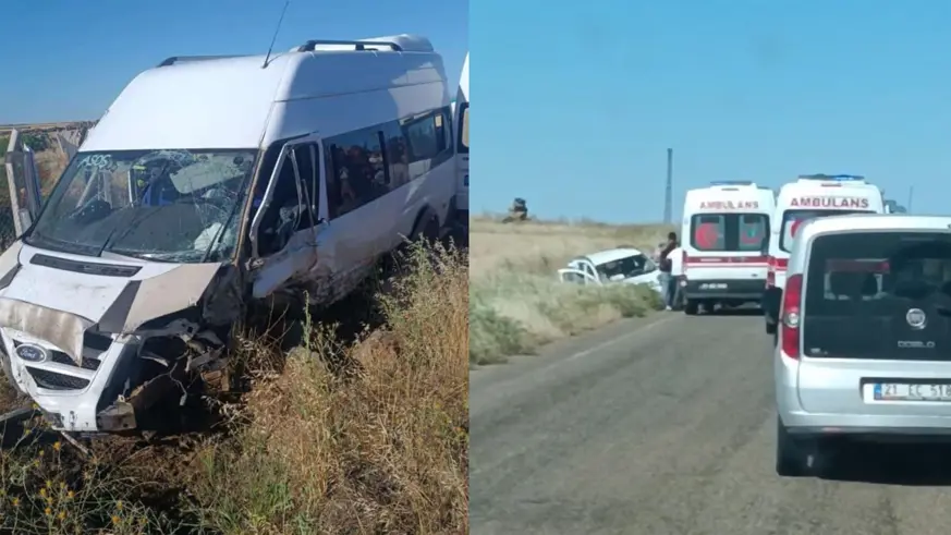 Diyarbakır’da iki ayrı kazada 26 kişi yaralandı; Mevsimlik işçileri taşıyan minibüs kaza yaptı: 22 yaralı