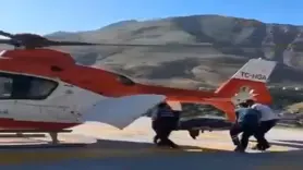 Ambulans helikopter 84 yaşındaki hasta için havalandı