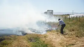 Örtü yangını tarım alanlarına sıçramadan söndürüldü