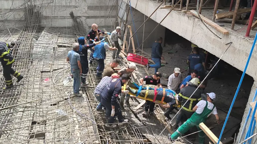 Kütahya’da inşaatta çökme yaşandı: 5 işçi yaralandı
