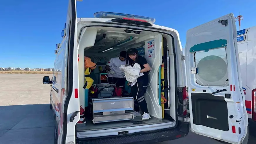 Mardin’de hasta bebek ambulans uçakla Konya’ya sevk edildi