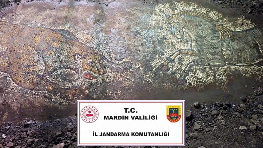 Mardin'de 1500 yıllık mozaik ele geçirildi