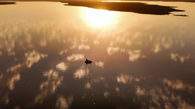 Devegeçidi Çayı’nda balıkçılar gün batımında avlanıyor