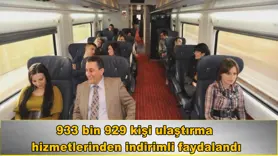 933 bin 929 kişi ulaştırma  hizmetlerinden faydalandı