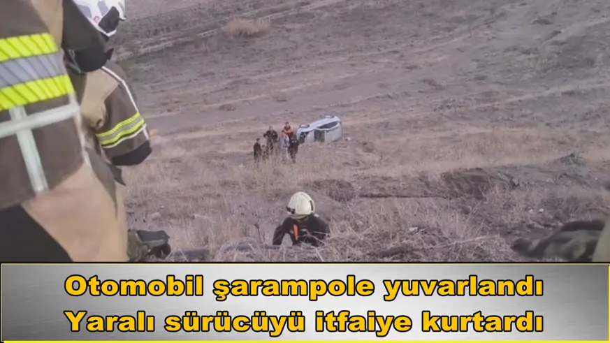 Otomobil şarampole yuvarlandı