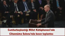 Cumhurbaşkanlığı Millet Kütüphanesi'nde Cihannüma Salonu'nda basın toplantısı