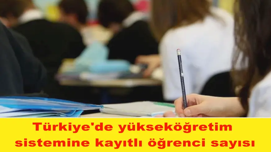 Türkiye'de yükseköğretim  sistemine kayıtlı öğrenci sayısı