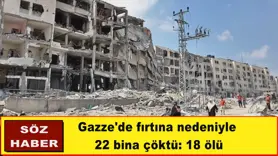 Gazze'de fırtına nedeniyle  22 bina çöktü