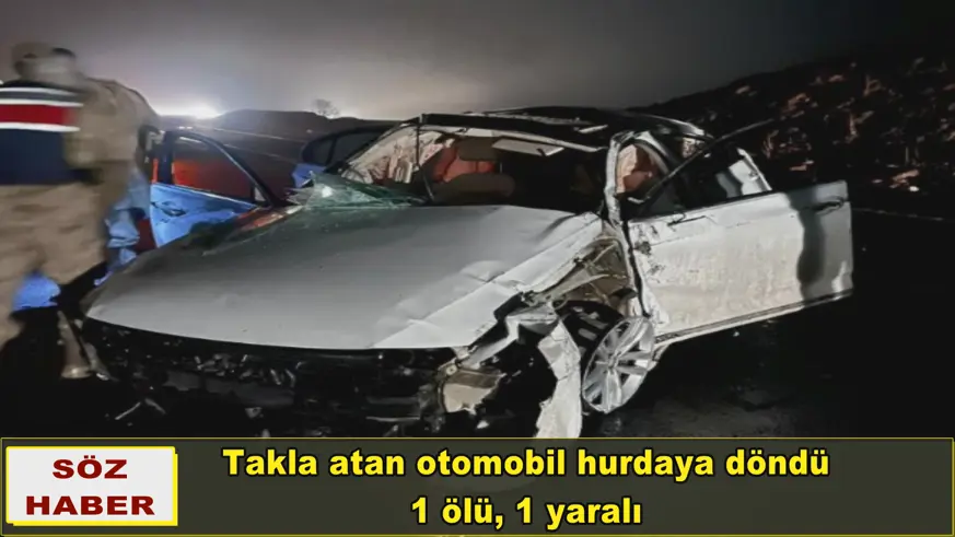 Takla atan otomobil hurdaya döndü