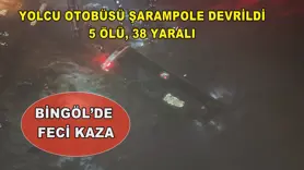 Bingöl’de yolcu otobüsü şarampole devrildi