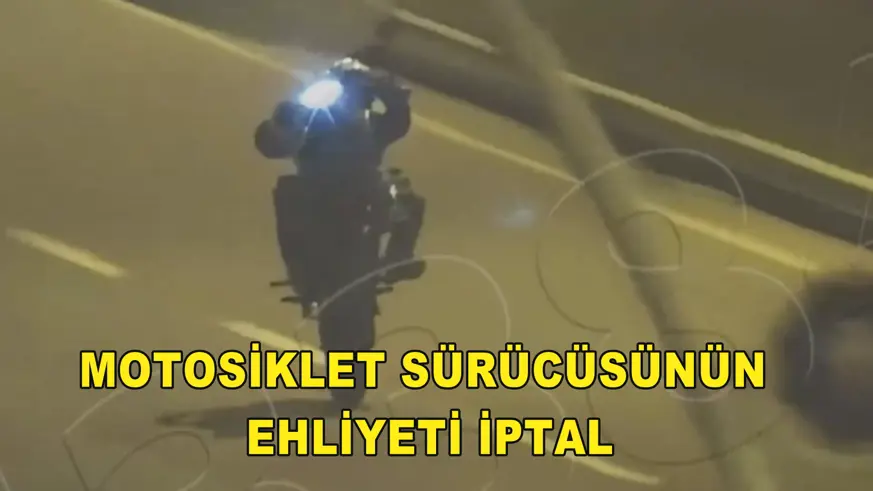 Motosiklet sürücüsünün ehliyeti iptal