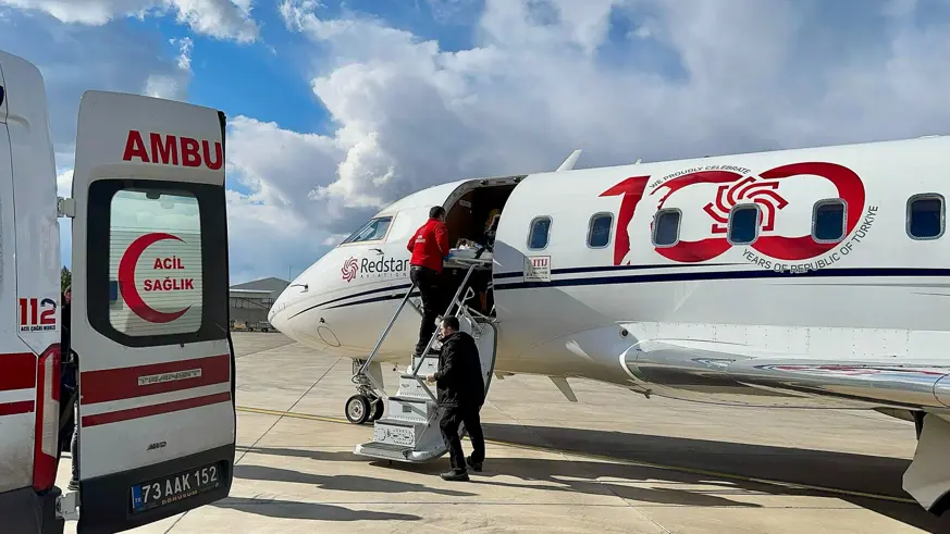 Solunum sıkıntısı çeken bebek ambulans uçakla Ankara'ya götürüldü