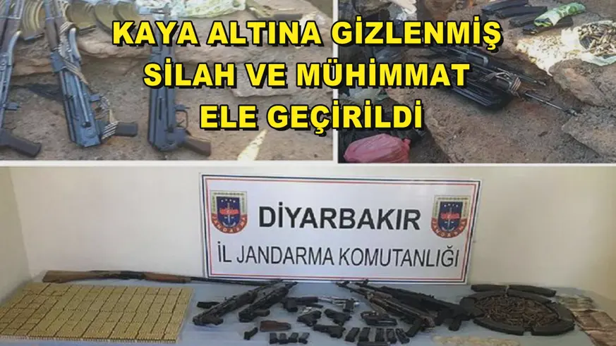 Kaya altına gizlenmiş silah ve mühimmat ele geçirildi