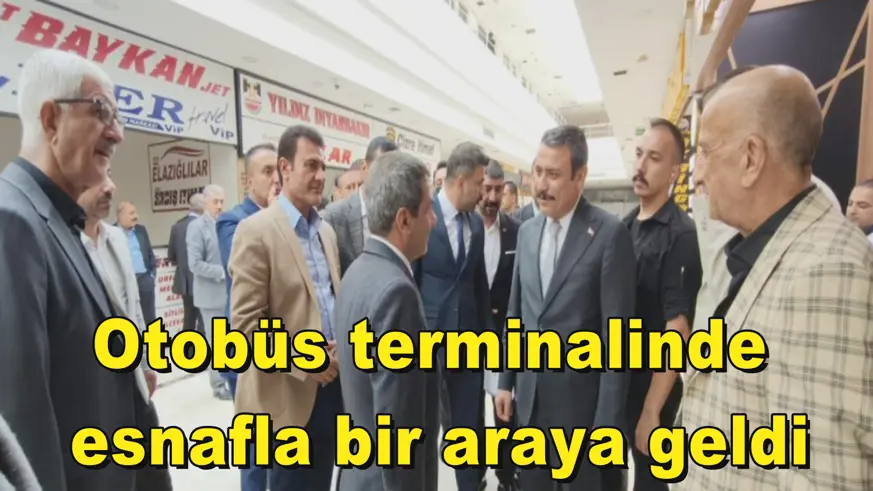 Otobüs terminalinde  esnafla bir araya geldi