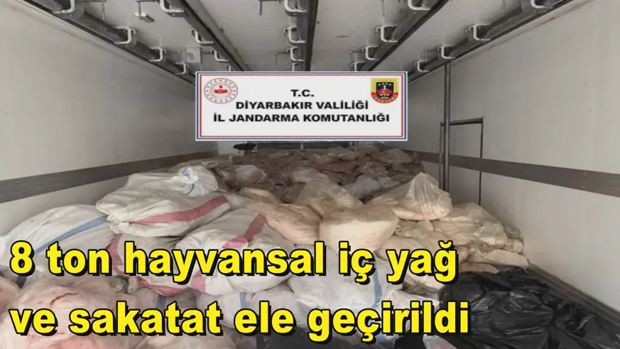 8 ton hayvansal iç yağ ve sakatat ele geçirildi
