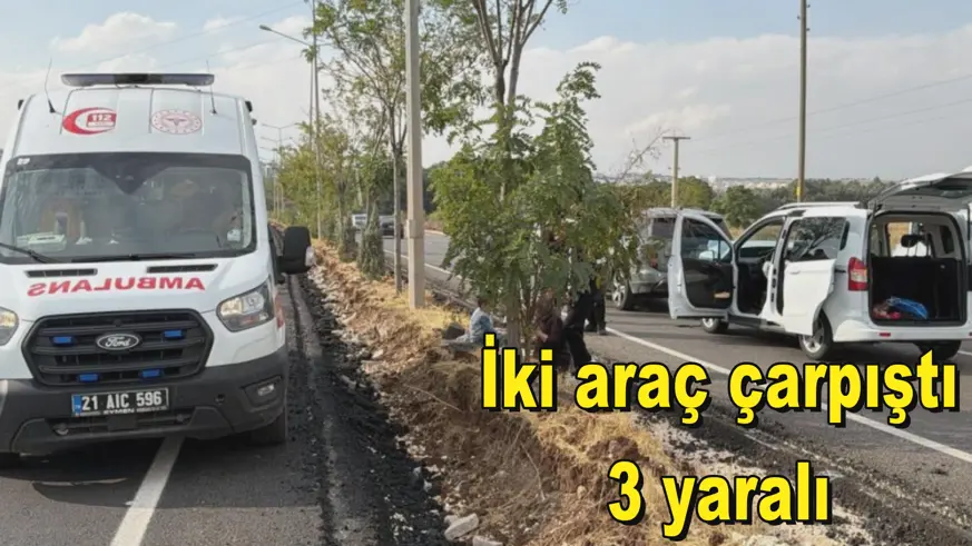 İki araç çarpıştı 3 yaralı