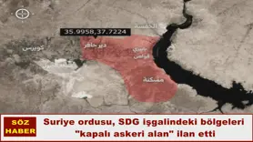 Suriye ordusu, SDG işgalindeki bölgeleri  
