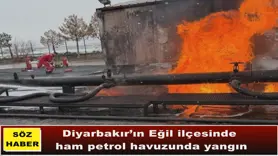 Diyarbakır’da ham petrol havuzunda yangın