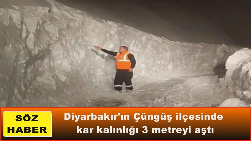 Diyarbakır'da kar kalınlığı 3 metreyi aştı