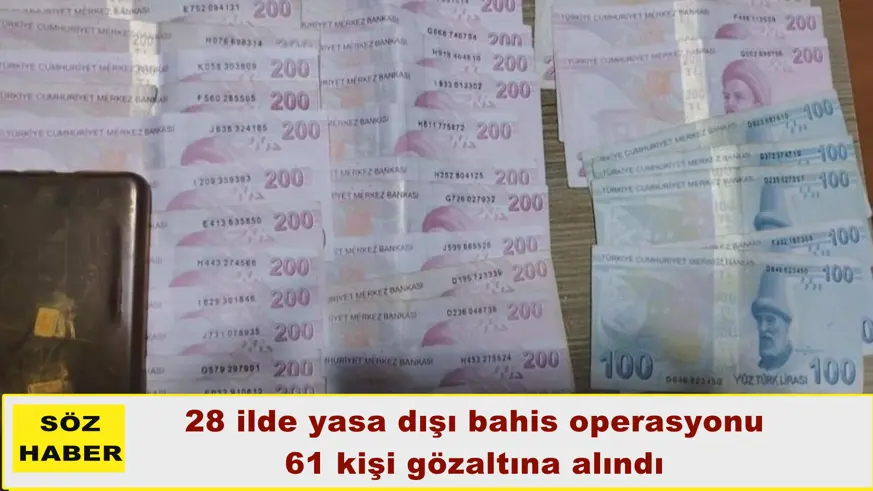 28 ilde yasa dışı bahis operasyonu