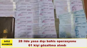 28 ilde yasa dışı bahis operasyonu