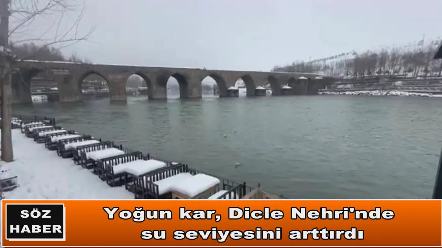 Yoğun kar, Dicle Nehri'nde  su seviyesini arttırdı