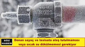 Donan sayaç veya tesisata ateş tutmayın