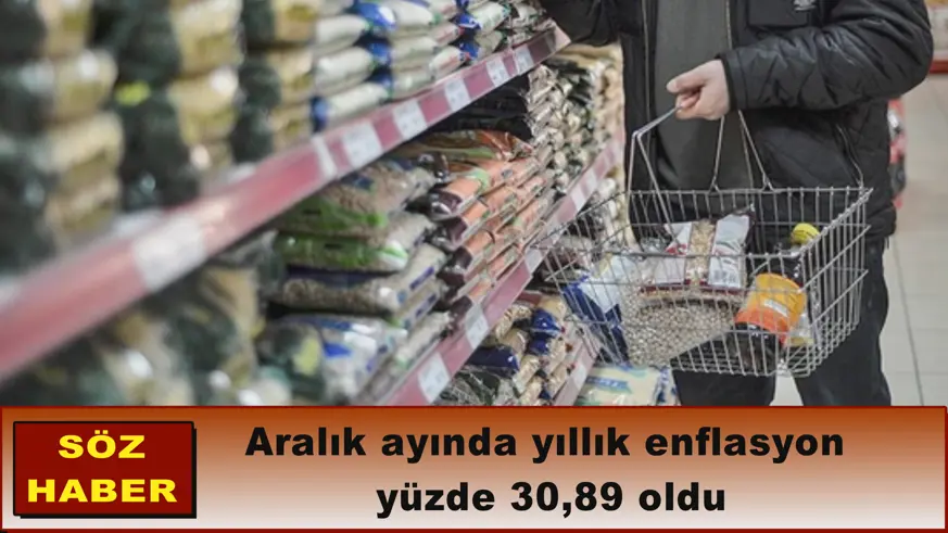 Aralık ayında yıllık enflasyon yüzde 30,89 oldu