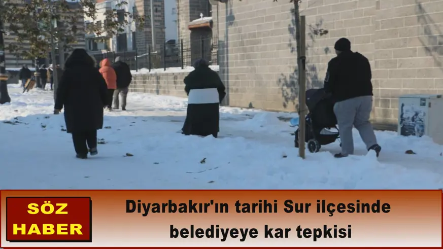 Diyarbakır'ın tarihi Sur ilçesinde  belediyeye kar tepkisi
