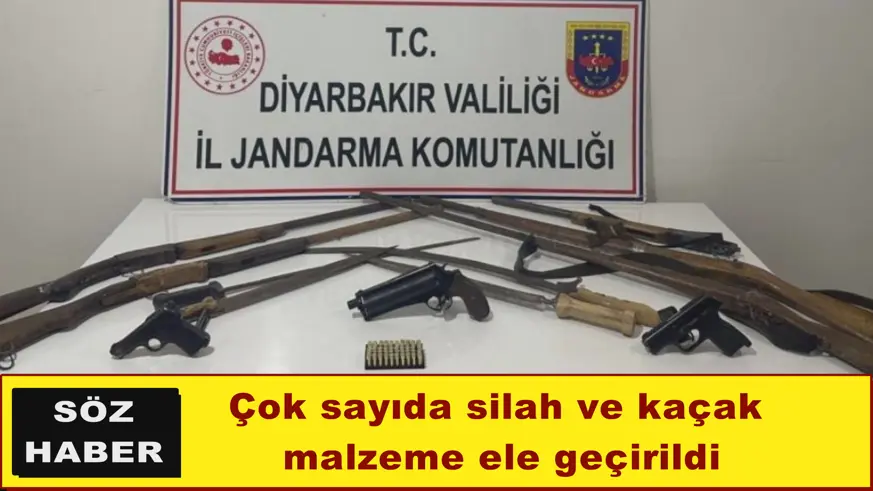 Çok sayıda silah ve kaçak  malzeme ele geçirildi