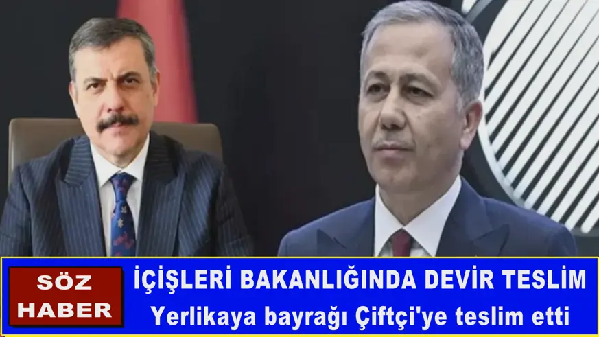 Yerlikaya bayrağı Çiftçi'ye teslim etti
