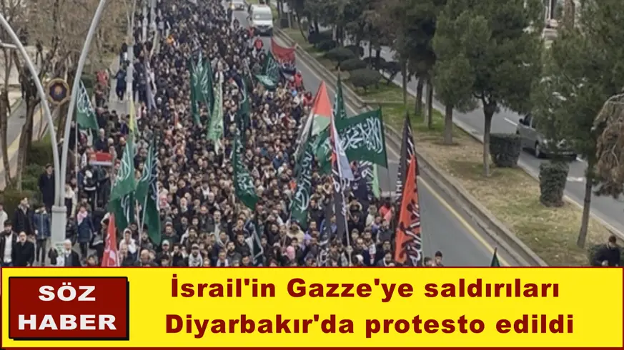 İsrail'in Gazze'ye saldırıları Diyarbakır'da protesto edildi