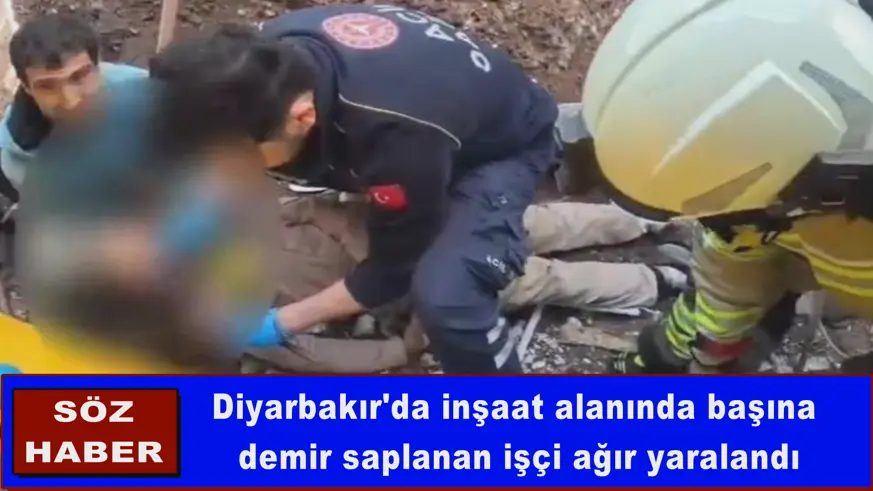 İnşaatta başına demir saplanan işçi ağır yaralandı