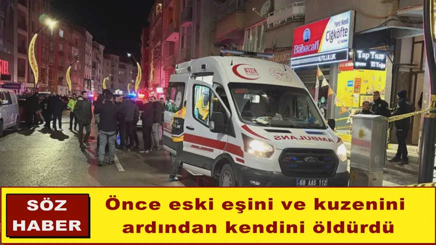 Önce eski eşini ve kuzenini  ardından kendini öldürdü