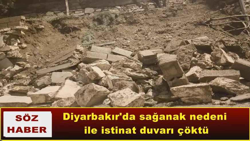 Diyarbakır'da sağanak nedeni ile istinat duvarı çöktü