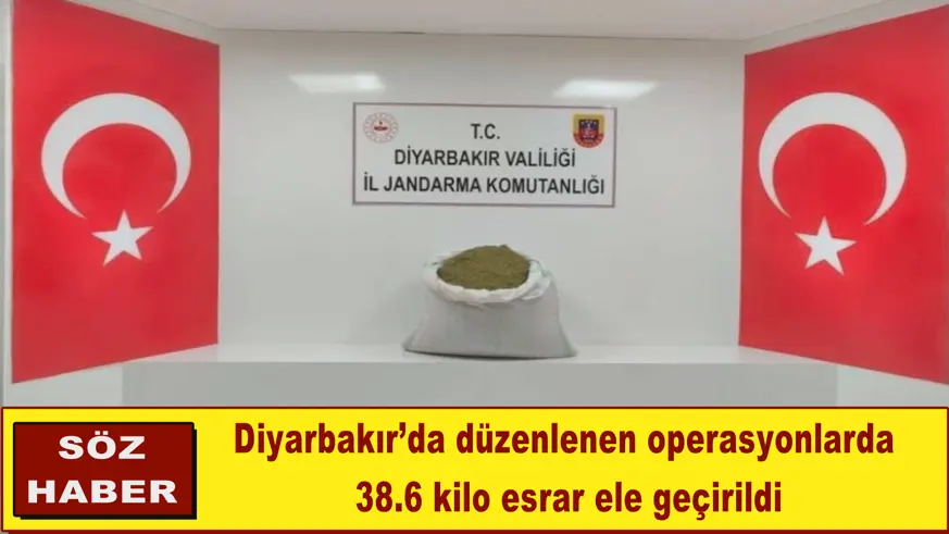 Diyarbakır’da 38 kilo esrar ele geçirildi