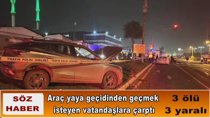 Araç yaya geçidinden geçmek  isteyen vatandaşlara çarptı