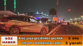 Araç yaya geçidinden geçmek  isteyen vatandaşlara çarptı