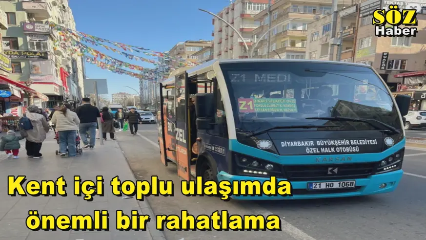 Kent içi toplu  ulaşımda  önemli bir rahatlama