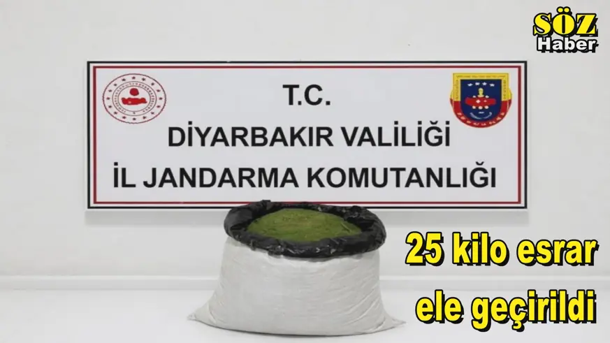 25 kilo esrar  ele geçirildi