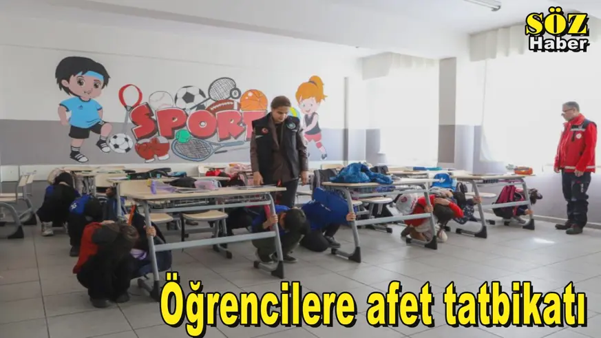 Öğrencilere afet tatbikatı