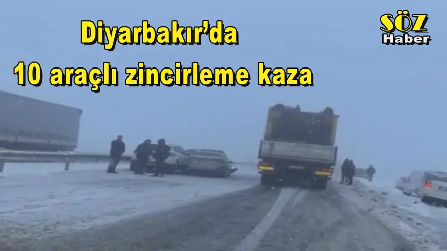 Diyarbakır’da 10 araçlı zincirleme kaza