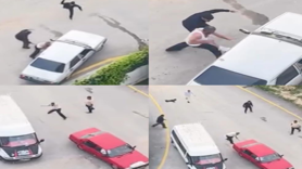 Taşlarla araçlara saldırdılar